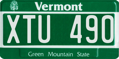 VT license plate XTU490
