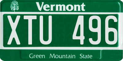 VT license plate XTU496