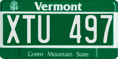 VT license plate XTU497