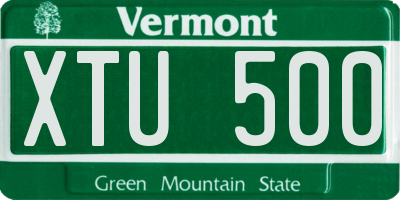 VT license plate XTU500