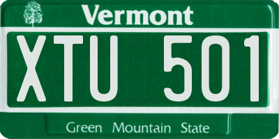 VT license plate XTU501