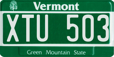 VT license plate XTU503