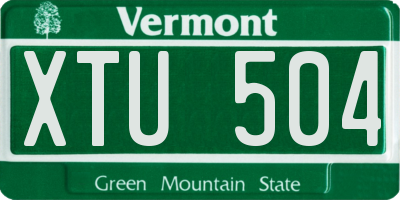 VT license plate XTU504