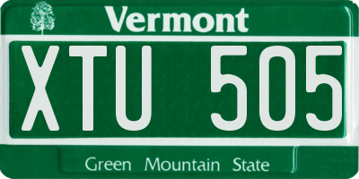 VT license plate XTU505