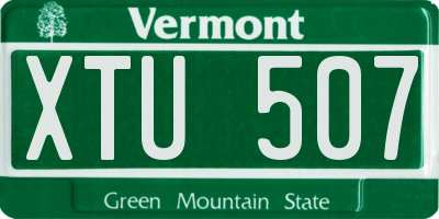 VT license plate XTU507