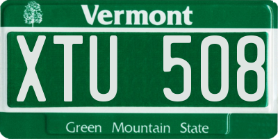 VT license plate XTU508