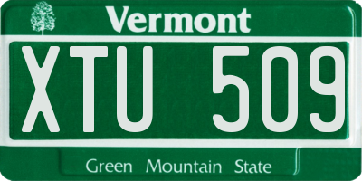 VT license plate XTU509