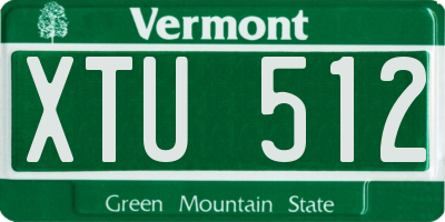 VT license plate XTU512