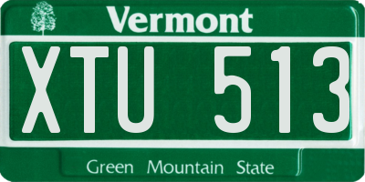 VT license plate XTU513