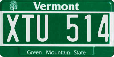 VT license plate XTU514