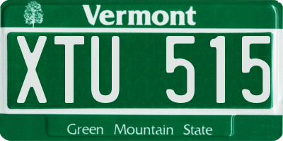 VT license plate XTU515