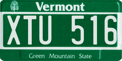VT license plate XTU516
