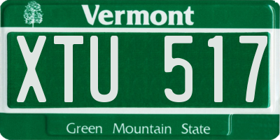 VT license plate XTU517