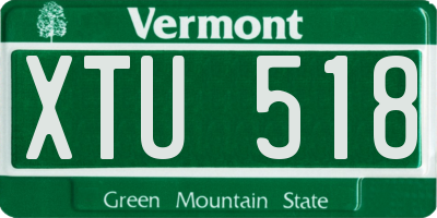 VT license plate XTU518