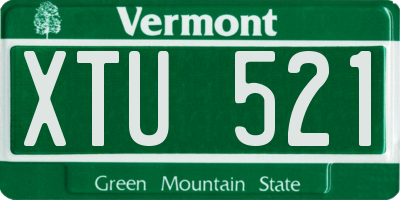 VT license plate XTU521