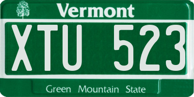 VT license plate XTU523