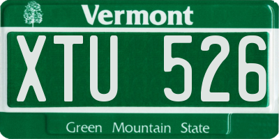 VT license plate XTU526