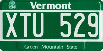 VT license plate XTU529