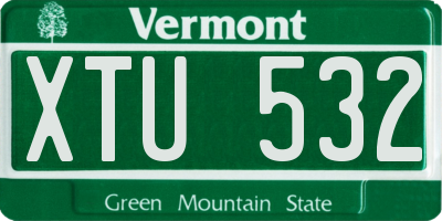 VT license plate XTU532