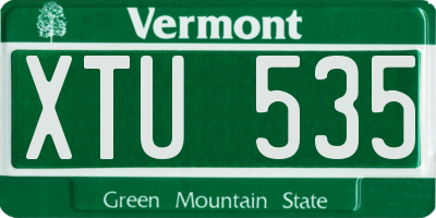 VT license plate XTU535