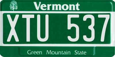 VT license plate XTU537