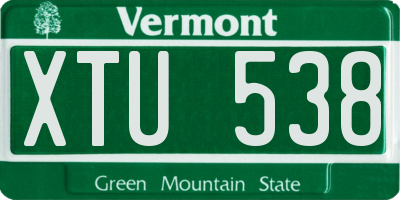 VT license plate XTU538