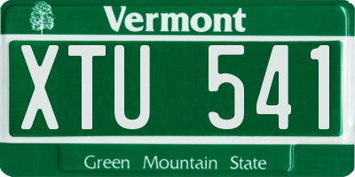 VT license plate XTU541