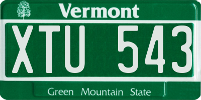 VT license plate XTU543