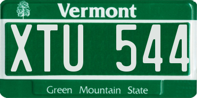 VT license plate XTU544