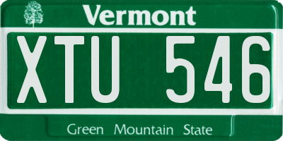 VT license plate XTU546