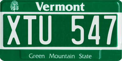 VT license plate XTU547