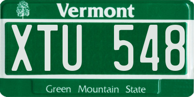 VT license plate XTU548