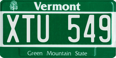 VT license plate XTU549