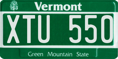 VT license plate XTU550