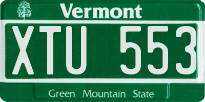 VT license plate XTU553