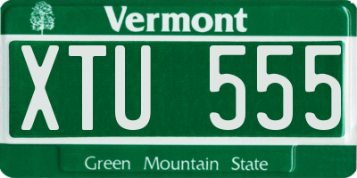 VT license plate XTU555