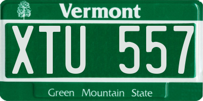 VT license plate XTU557