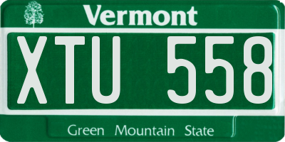 VT license plate XTU558