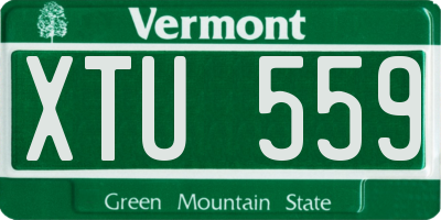 VT license plate XTU559