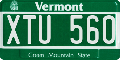 VT license plate XTU560