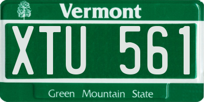 VT license plate XTU561