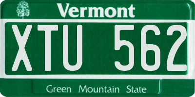 VT license plate XTU562