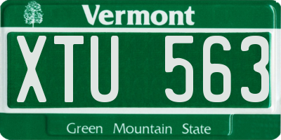 VT license plate XTU563