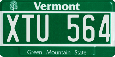 VT license plate XTU564