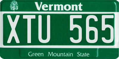 VT license plate XTU565