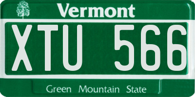 VT license plate XTU566