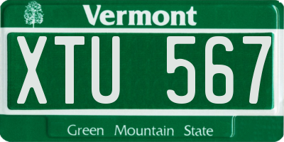 VT license plate XTU567