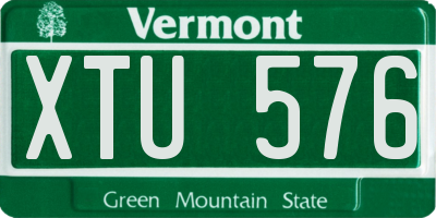 VT license plate XTU576