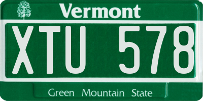 VT license plate XTU578
