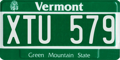 VT license plate XTU579